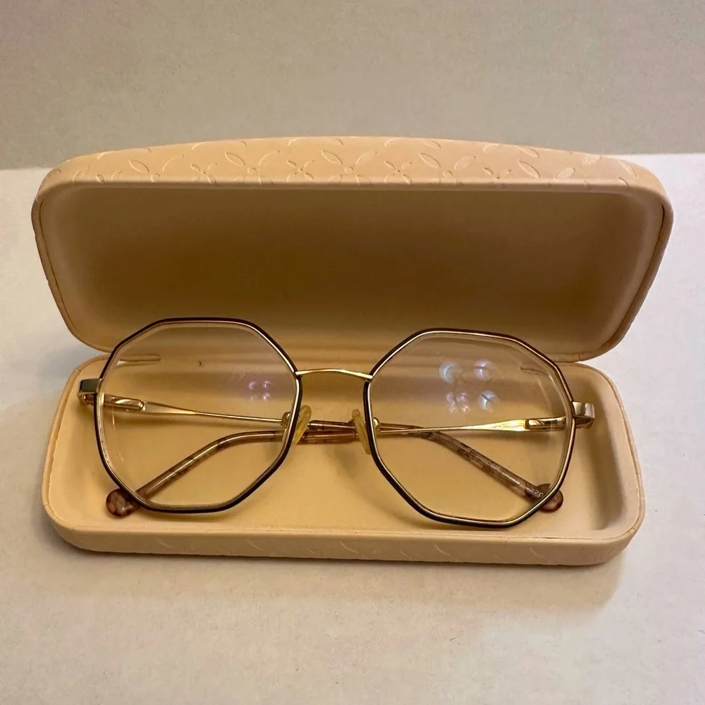 LIU JO LJ 2131 717  Authentic Eyeglasses Frames 54 18 135 Ivory Gold With‎ Case